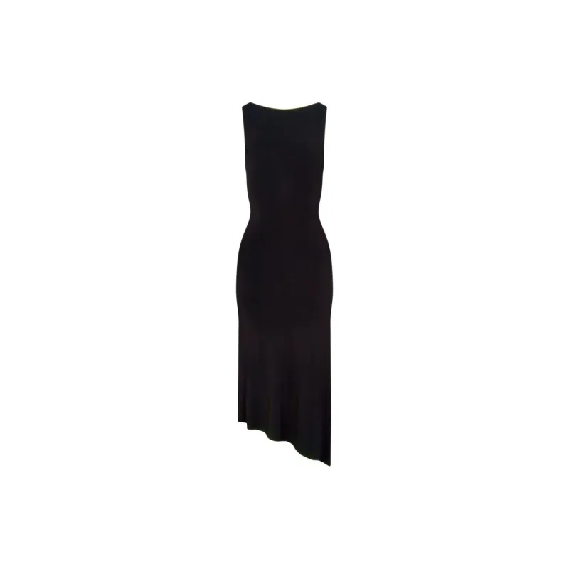 Khy SS24 DROP 008 Soft Stretch Asymmetrical Midi Dress Sleeveless Dress Women's Black-1