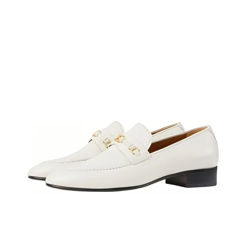 GUCCI Horsebit Loafers Women's White-2
