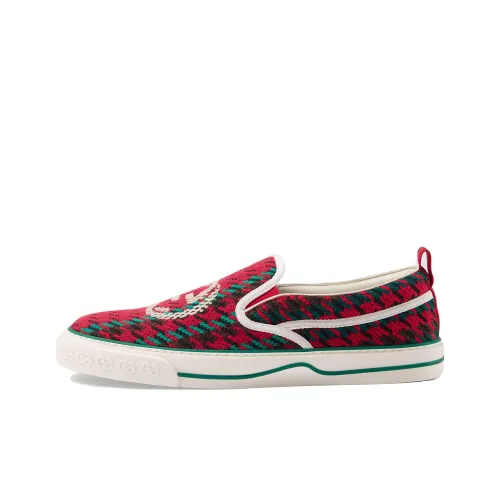 GUCCI Tennis 1977 Casual Shoes Men Low-Top Red/Green