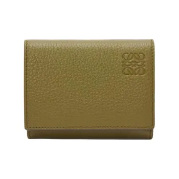 LOEWE Grain Calfskin Card Holder, Wallet Regular Men's Olive Green