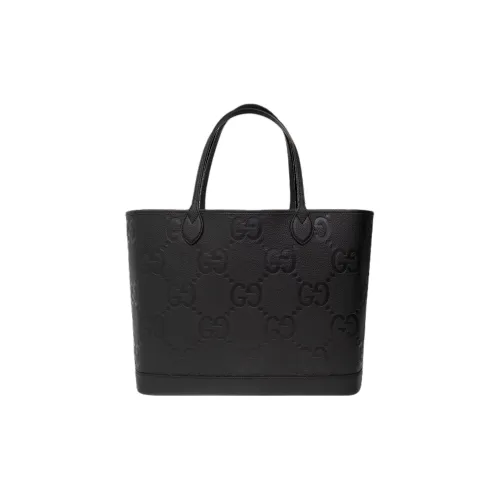 GUCCI Leather Tote Bag, Shopping Bag, Handbag, Shoulder Bag Large Size Women's Black