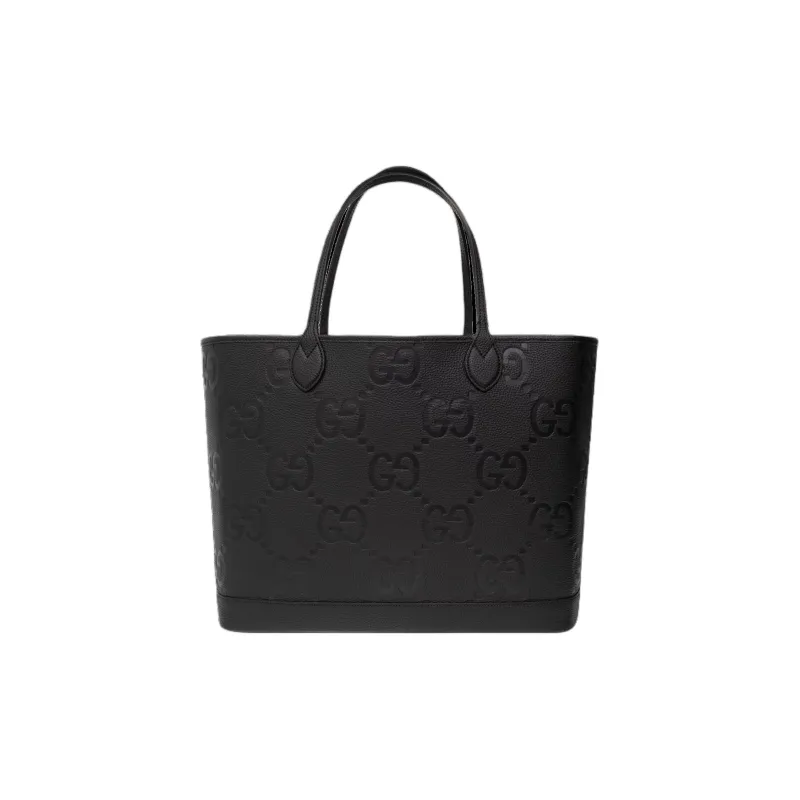 GUCCI Leather Tote Bag, Shopping Bag, Handbag, Shoulder Bag Large Size Women's Black-0