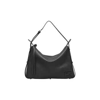 FENDI Calfskin Handbag, Shoulder Bag Large Size Women's Black