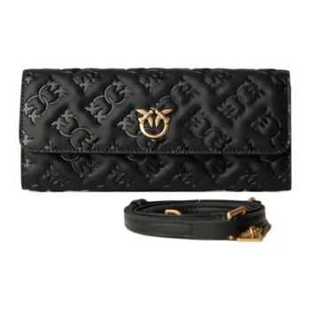 PINKO Leather Shoulder Bag, Crossbody Bag, Wallet Women's Black