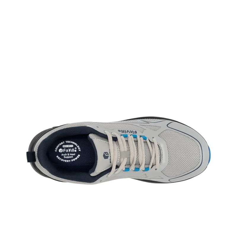Fitville Running Shoes Men Low Top Sky Blue/Black Gray/Silver Gray-12