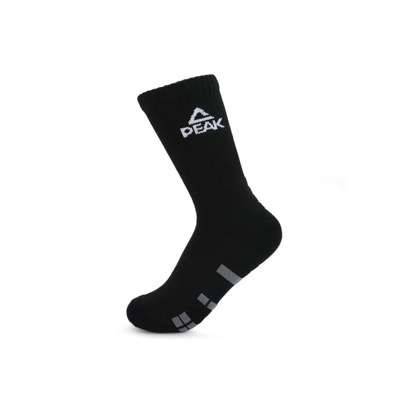 PEAK Basketball Socks Unisex Black Yellow Gray-1