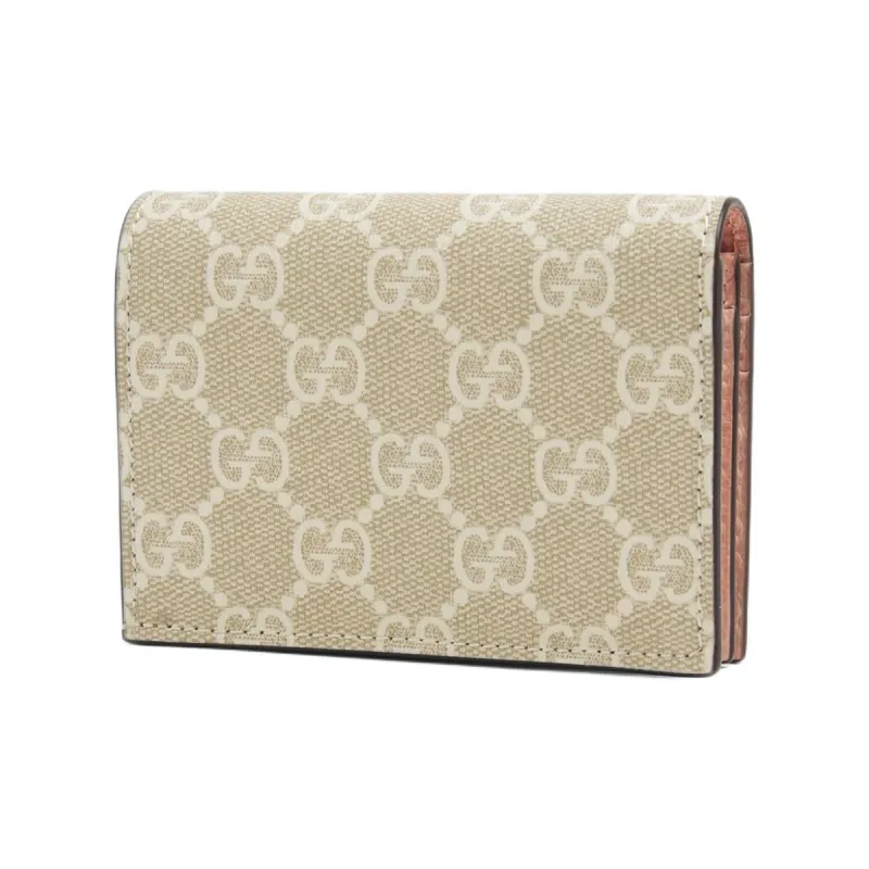 GUCCI GG Marmont Canvas With Leather Wallet, Card Holder Women's Light Pink/Beige-1