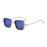 Silver Frame with Transparent Blue Lens