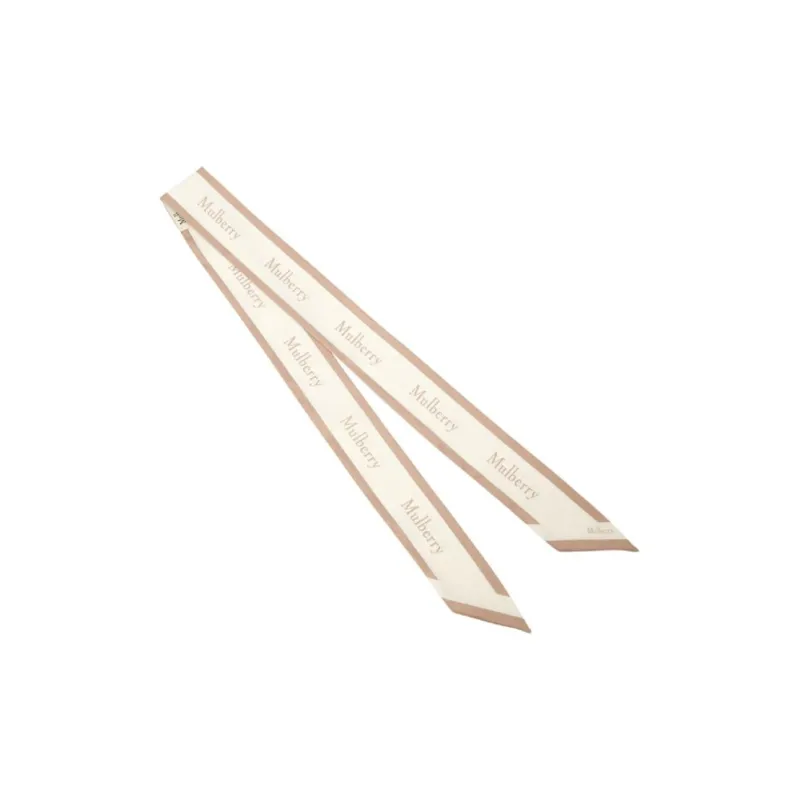 Mulberry Recycled Polyester Silk Scarves Women's Beige-1