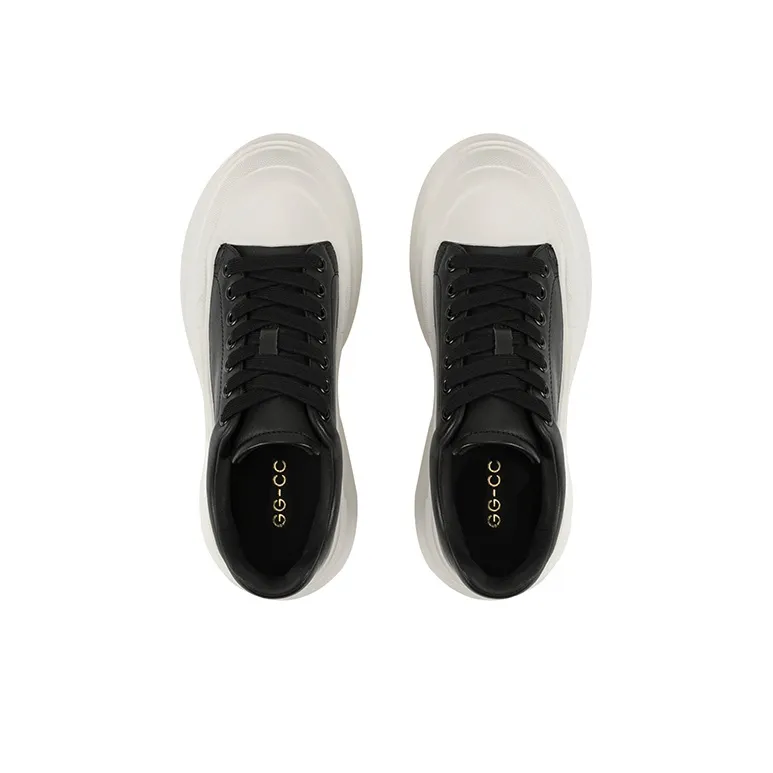GG CC Chunky Sneakers Women's Low Top Black/White-8