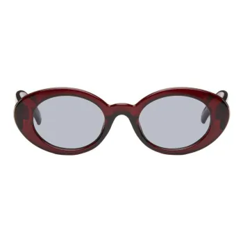 Le Specs Oval Sunglasses Women's Red