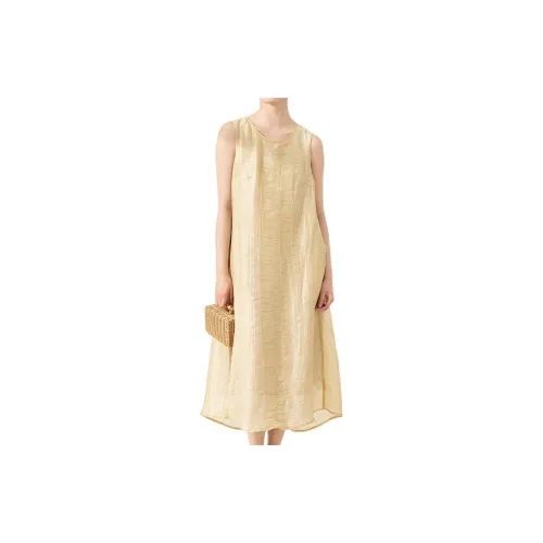 ZIMO Sleeveless Dresses Women's Light Yellow