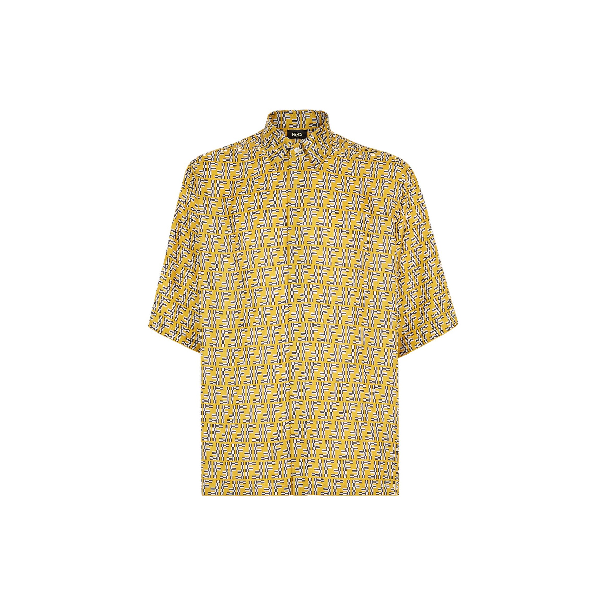 FENDI Ff Frayed Jacquard Short Sleeved Shirt - POIZON
