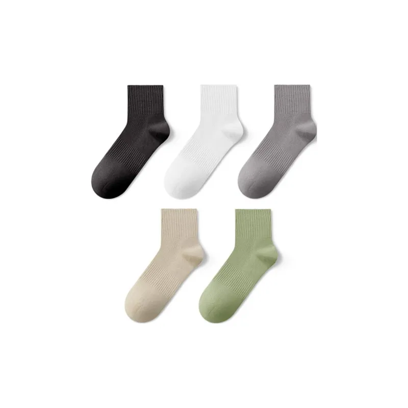 LUCKMEEY Mid Calf Socks Men's 5 Pack-4