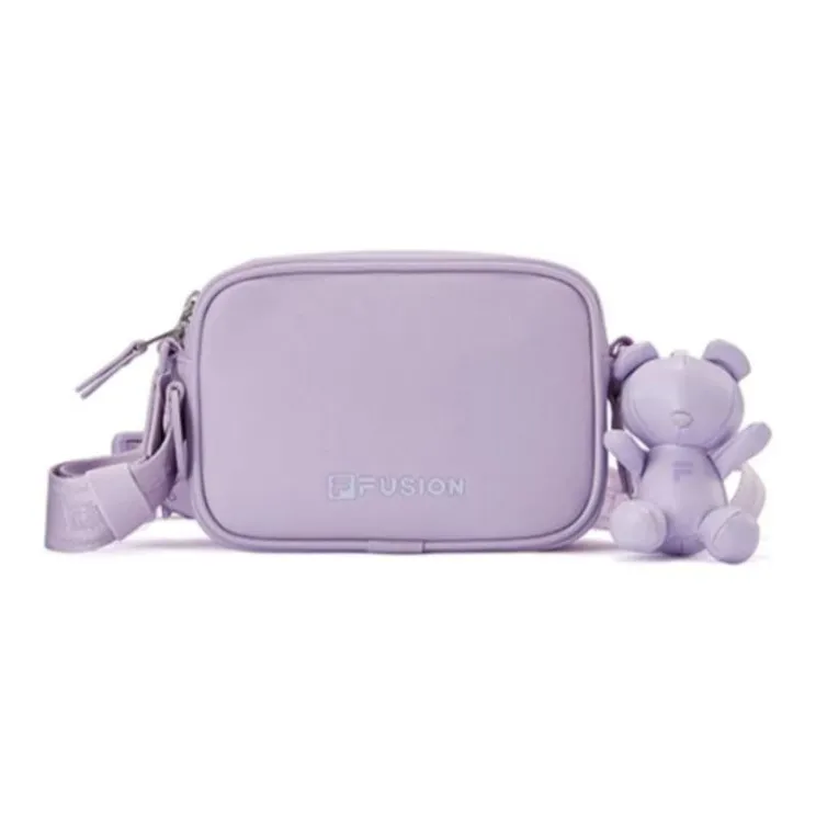 FILA FUSION Polyurethane Cute Bear Shoulder Bag, Crossbody Bag Regular Women's Light Lavender-3