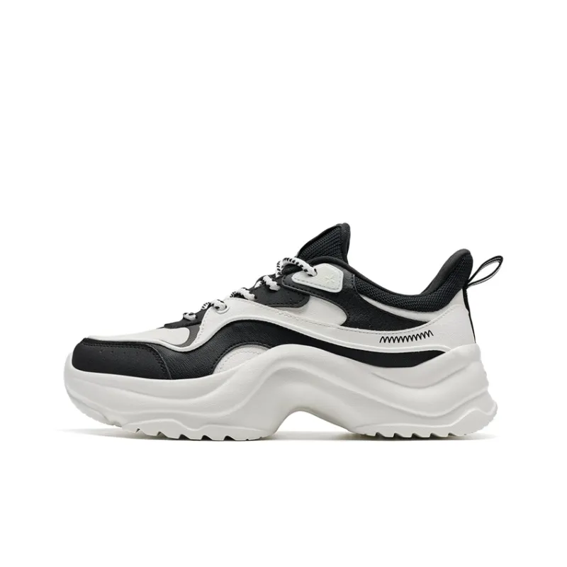 XTEP Cotton Candy Height Increasing Low Top Casual Shoes Women's Black/Canvas White-0