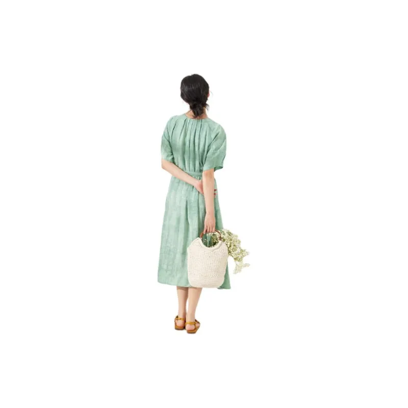 ZIMO Short Sleeved Dresses Women's Green-0