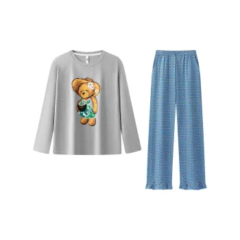 Gongdie x TEDDY ISLAND/ Pajama Set Women's Gray