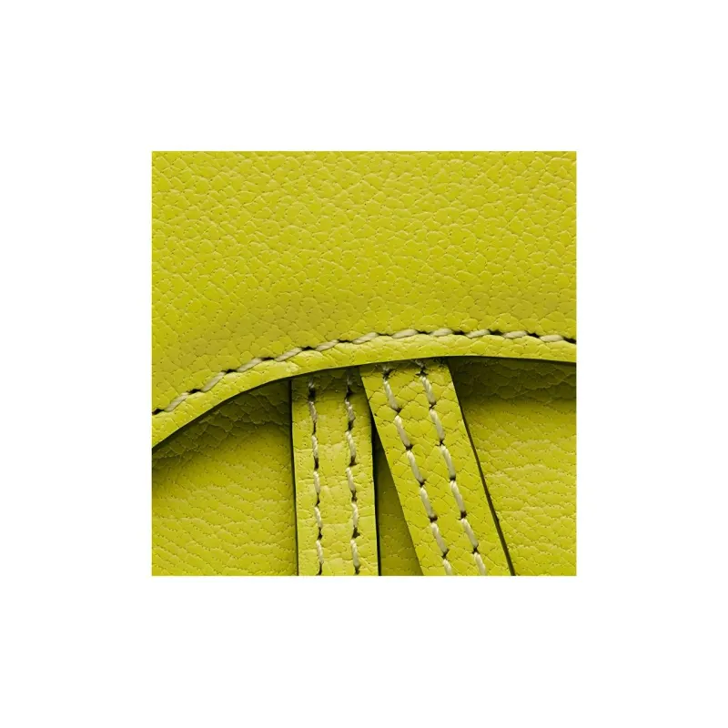 DIOR Sheepskin Saddle Bag Handheld Shoulder Bag Crossbody Bag Regular Women's Green Yellow-4