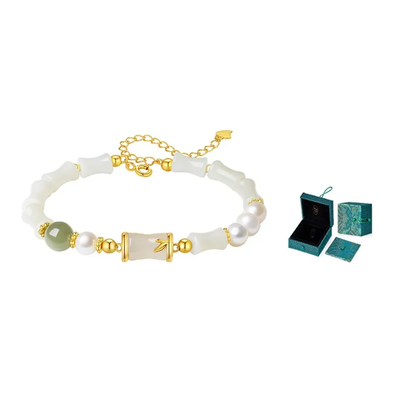 MAMADESHOUHU Hetian Jade Bracelets Pale Greenish White Jade Women's-1