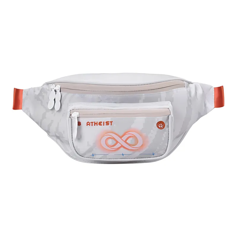 8atheist Polyester One Shoulder Crossbody Bag, Sling Bag, Fanny Pack Regular Unisex Ecru-0