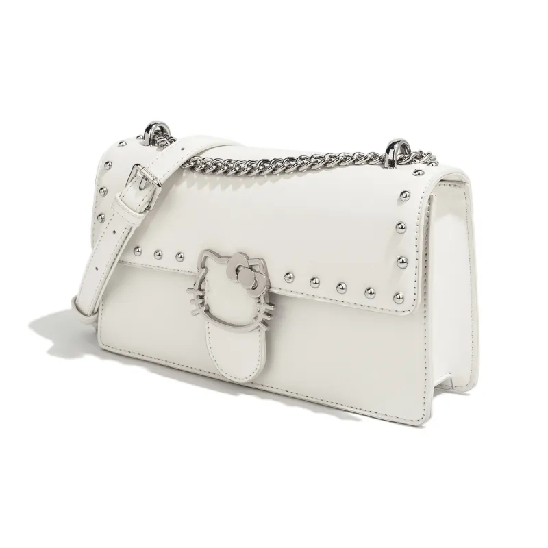 MESUCA Sanrio Collaboration Kitty Series PU Shoulder Bag Regular Women's White/Black/Brown-2