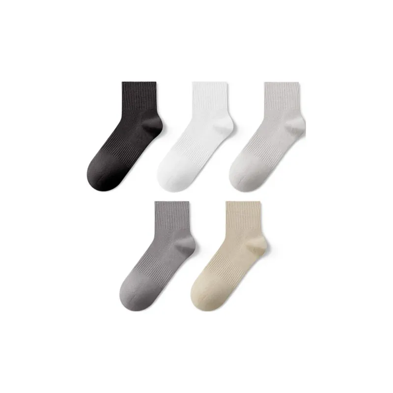 LUCKMEEY Mid Calf Socks Men's 5 Pack-3