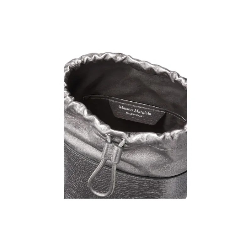 Maison Margiela Small 5AC Metallic Drawstring Bucket Bag-4