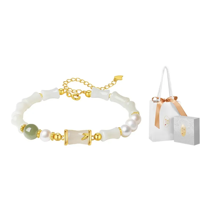 MAMADESHOUHU Hetian Jade Bracelets Pale Greenish White Jade Women's-2