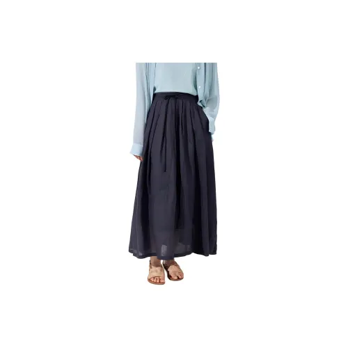 ZIMO Casual Long Skirts Women's Navy Blue