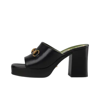 GUCCI Slide Slippers 8.5cm Women's Black