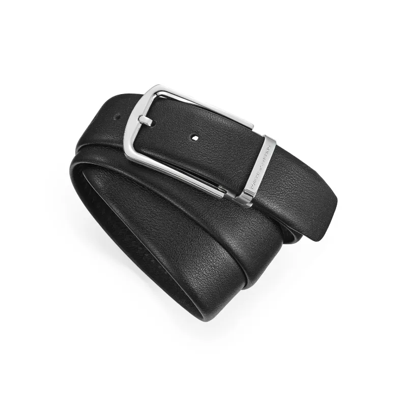 ROBERTA DI CAMERINO Top Grain Cow Leather Belts Men's Black Width 3.45cm-3