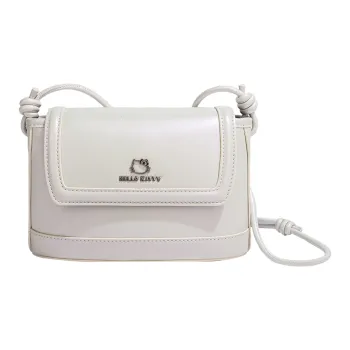 MESUCA Kitty Series PU With Synthetic Leather Crossbody Bag Small Size Women's Black/White/Ecru