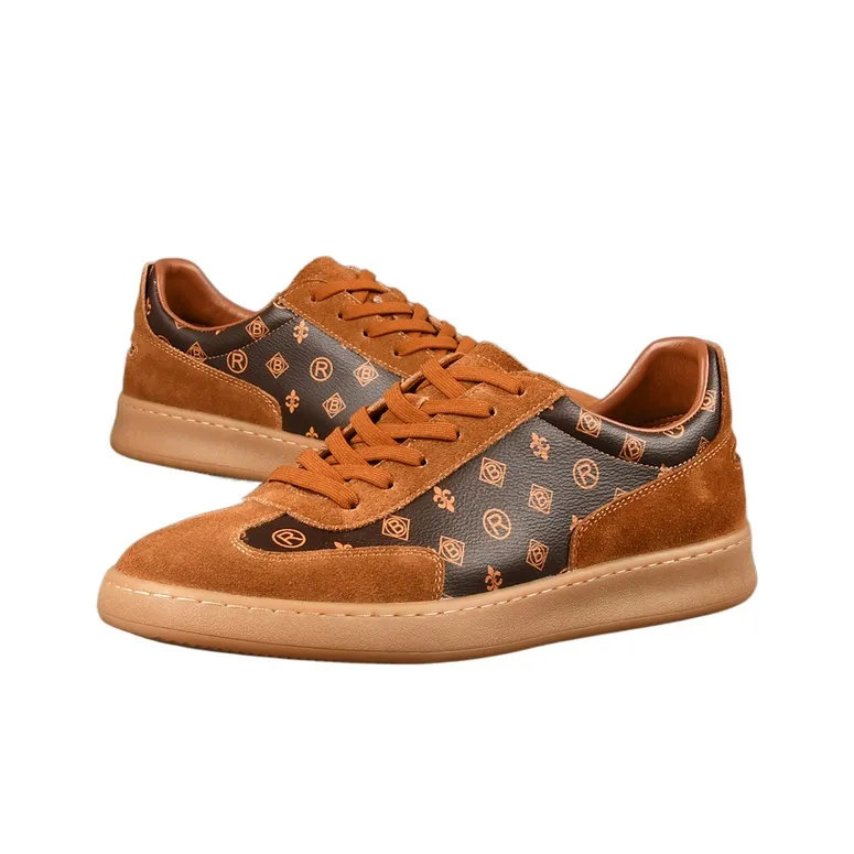 Raidy Boer Low Top Skateboard Shoes Men's Dark Coffee-1