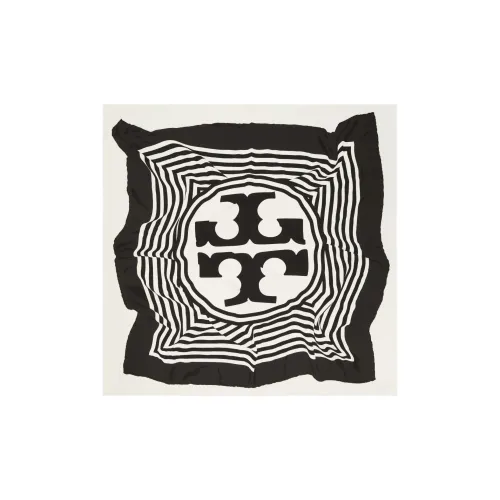 TORY BURCH Mulberry Silk Scarves Unisex Black