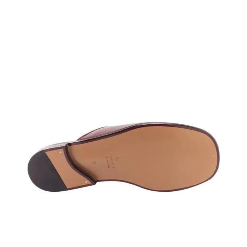 GUCCI Horsebit Leather Slippers-4