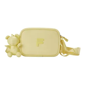 FILA FUSION PU Cute Bear Shoulder Bag, Crossbody Bag Unisex Light Soft Yellow