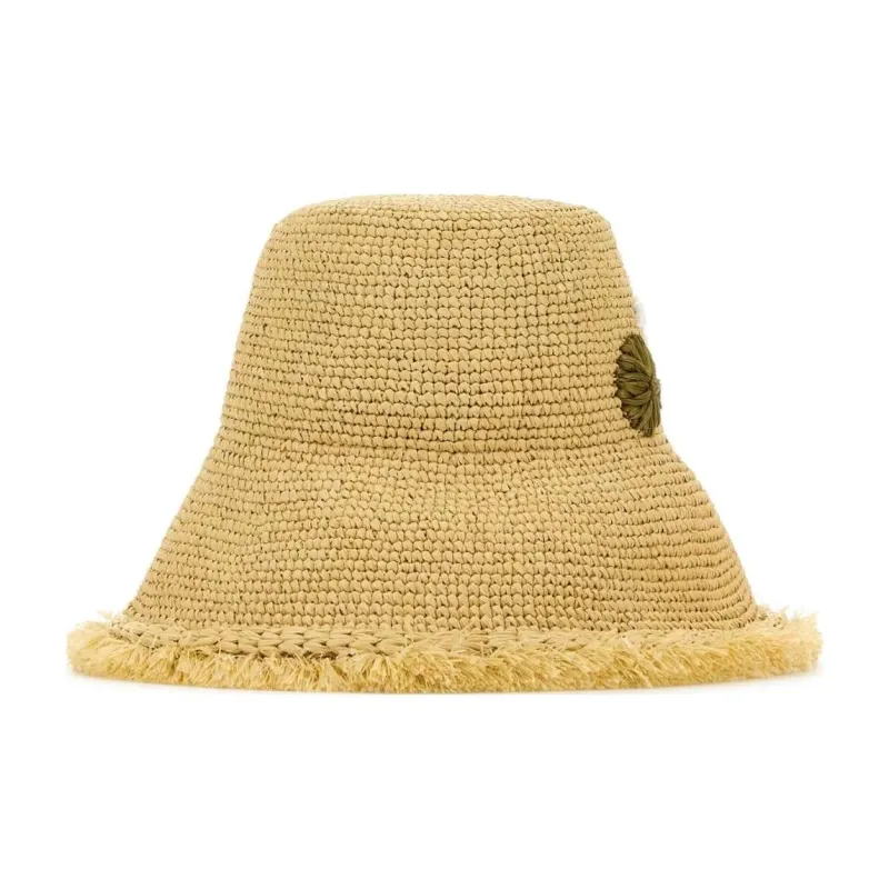 PRADA Logo Embroidered Frayed Hem Bucket Hat-2