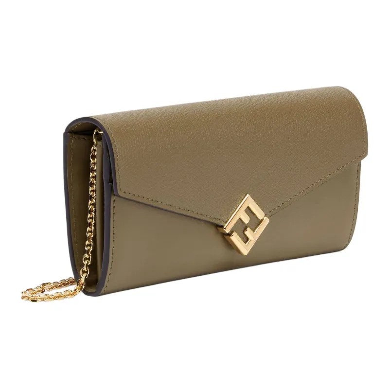 FENDI Cow Leather Shoulder Bag, Crossbody Bag, Wallet Women's Green-1
