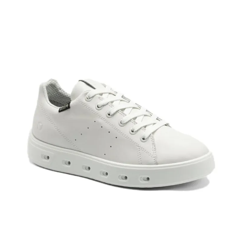 Ecco Low Top Skateboard Shoes Women's White-3