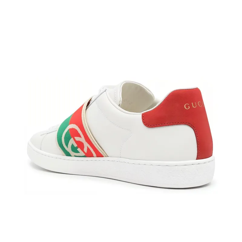 GUCCI Women's Ace Elastic Web 'Interlocking G White Red Green' Women's-3