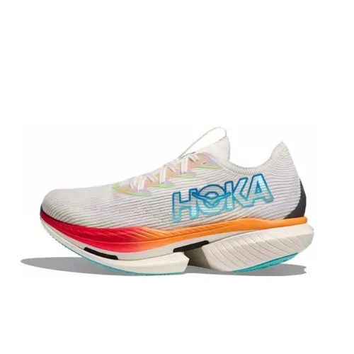 HOKA ONE ONE CIELO X1 Running Shoes Unisex Low-Top Frost White/Vivid Red