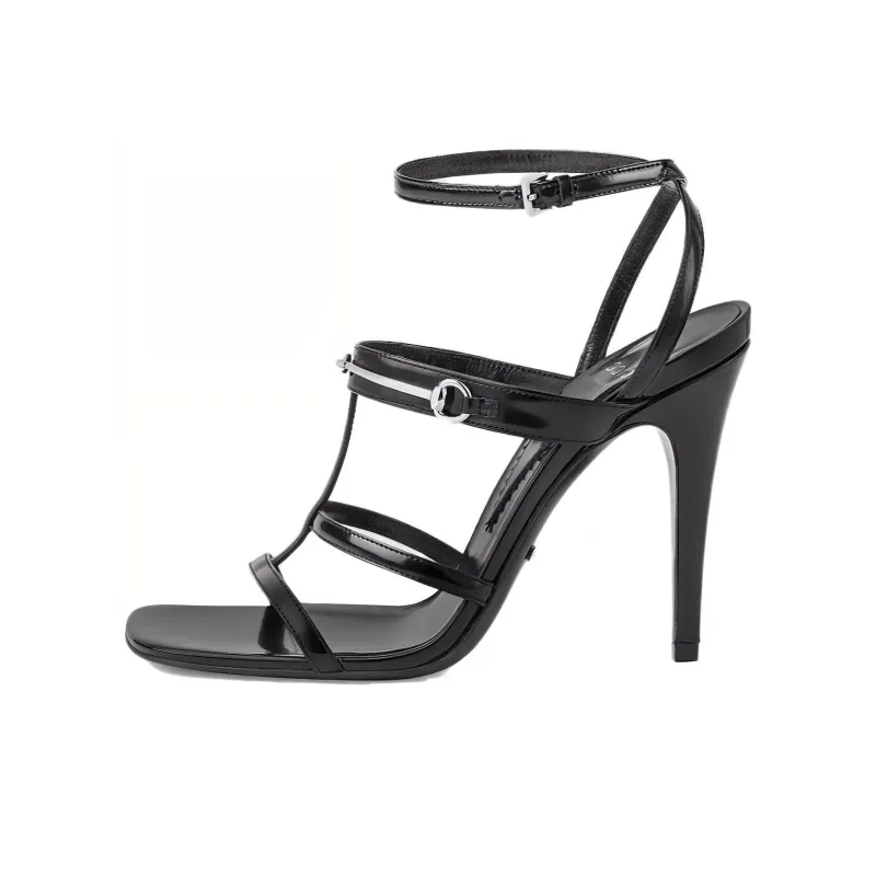 GUCCI Horsebit 105mm Strappy Leather Sandals-0