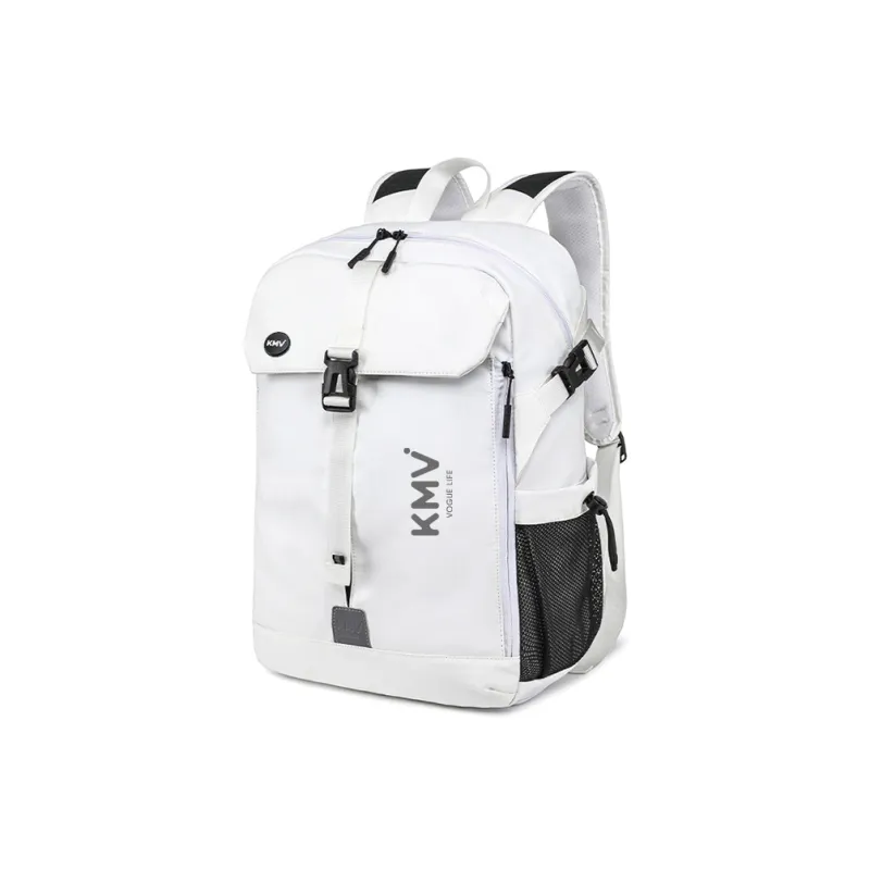 KMV Polyester Backpack Unisex Black/White-1