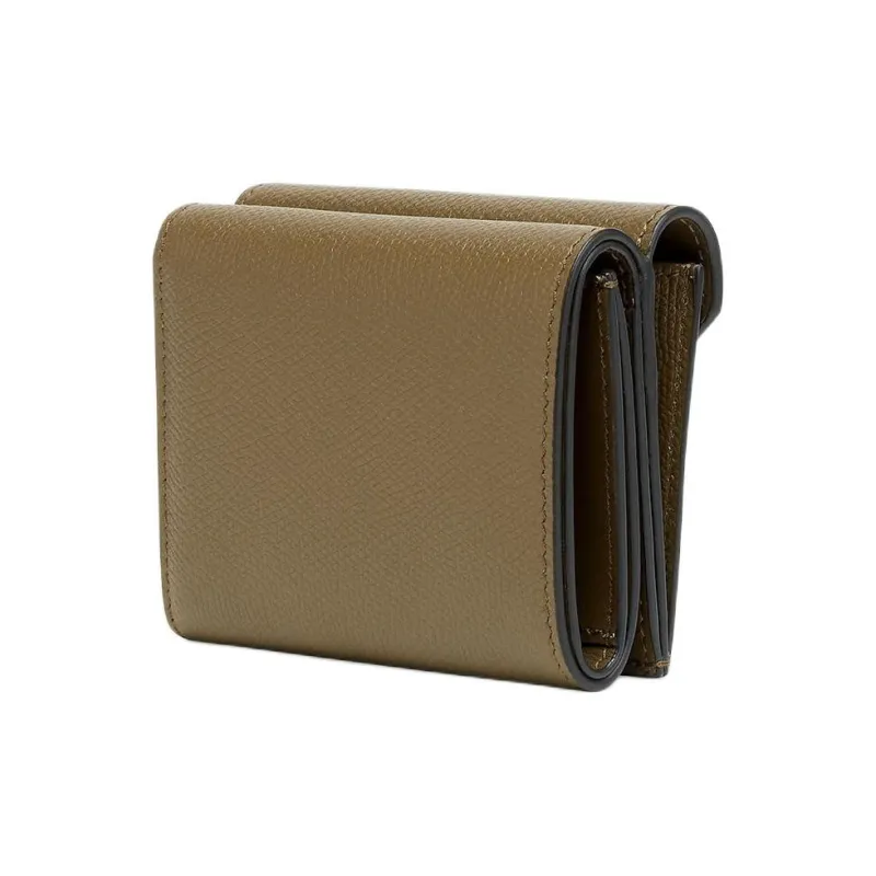 FENDI Leather Wallet Medium Size Women's Green-1