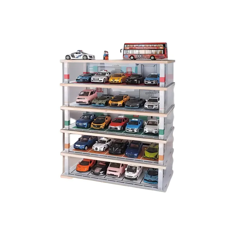 Kavi Toy Car Storage Parking Lot Garage Scenario Small Car Display Case 1 32 Model Accessories-1