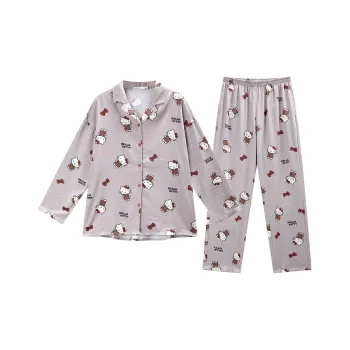 GUKOO x Hello Kitty Pajama Set Women's Silver Gray