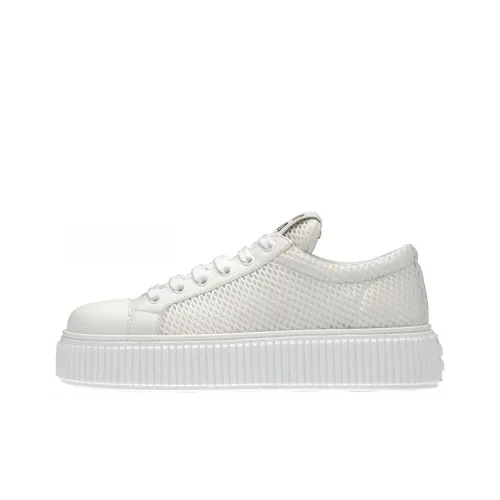 MIU MIU Low-Top Stylish Skateboarding Shoes Women's White