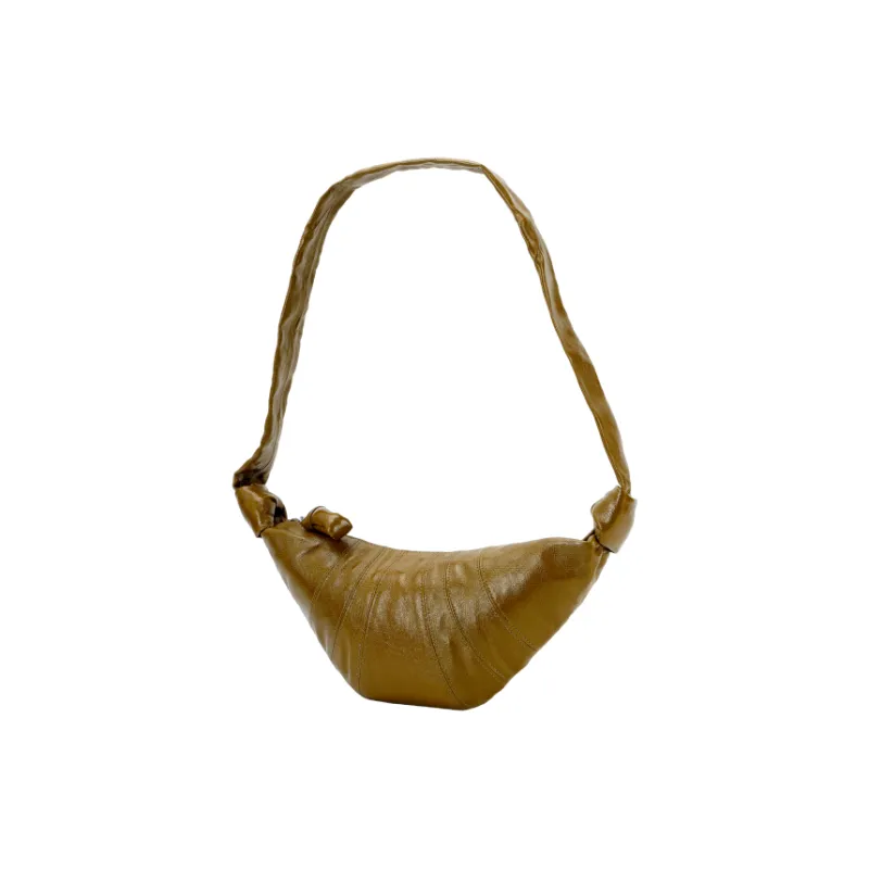 Lemaire Croissant Series Coated Cotton Croissant Bag Goat Horn Bag Crossbody Bag Shoulder Bag Unisex Umber-3