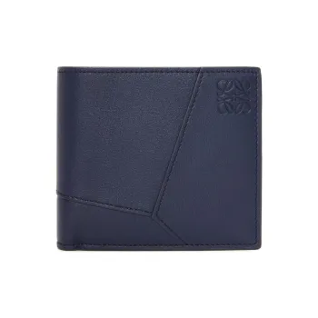 LOEWE Puzzle Classic Calfskin Wallet Men's Abyss Blue